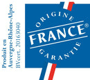Label indicating product origin from Auvergne-Rhône-Alpes, France, with guaranteed French quality assurance.