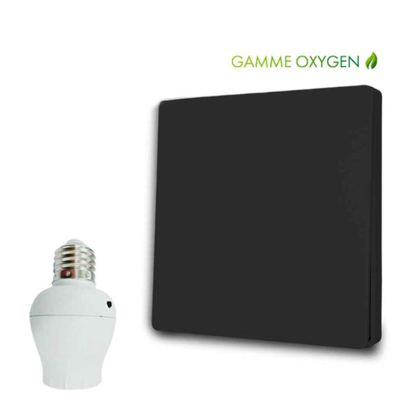 Kit interrupteur sans fil et sans pile - adaptateur douille à vis radio - OXYGEN 11 - E27 Black Series