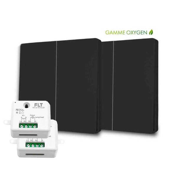 Kit interrupteur sans fil et sans pile - Bouton Double Allumage - OXYGEN 22 Black series