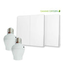 Kit interrupteur sans fil et sans pile - Bouton Double Allumage et Adaptateur douille à vis radio - OXYGEN 22 – E27
