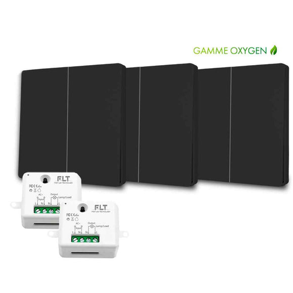 Kit interrupteur sans fil et sans pile - Bouton Double Allumage - OXYGEN 32 Black series