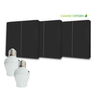 Kit interrupteur sans fil et sans pile - Bouton Double Allumage et Adaptateur douille à vis radio - OXYGEN 32 – E27 Black