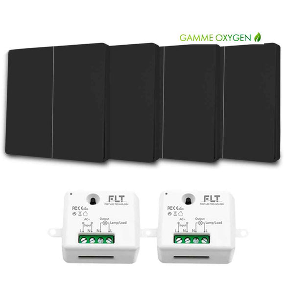 Kit interrupteur sans fil et sans pile - Bouton Double Allumage - OXYGEN 42 Black series