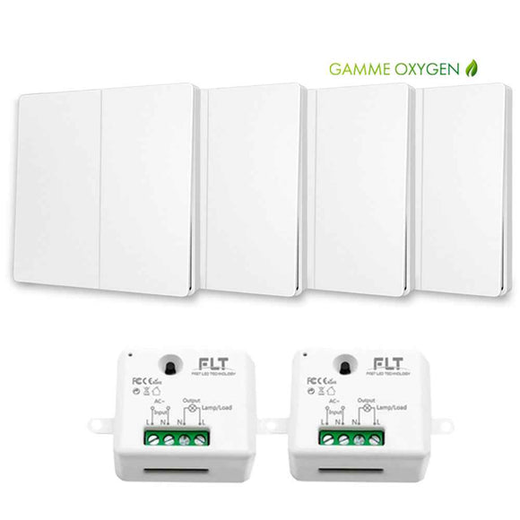 Kit interrupteur sans fil et sans pile - Bouton Double Allumage - OXYGEN 42