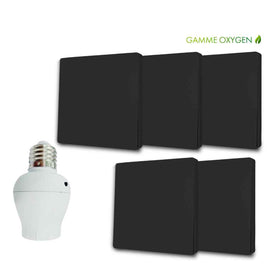 Kit interrutpeur sans fil et sans pile - adaptateur douille à vis radio - OXYGEN 51 - E27 Black Series