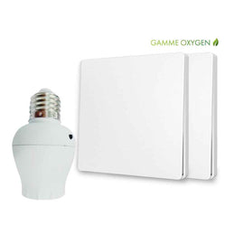 Kit interrupteur sans fil et sans pile - adaptateur douille à vis radio - OXYGEN 21 - E27