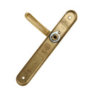 2 poignées de porte sur plaque VINTAGE, Sans trou pour pièce à vivre, Finition laiton doré satiné, Entraxe stand 195 mm