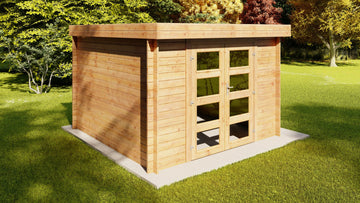 Abri de jardin en bois ep 19mm surface utile 763m² 298x298x207cm int025/ineksa