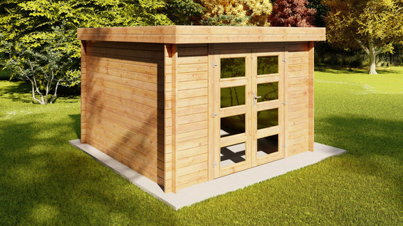 Abri de jardin en bois ep 19mm surface utile 763m² 298x298x207cm int025/ineksa