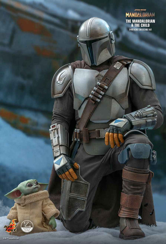 Figurine Hot Toys QS016 - Star Wars : The Mandalorian - The Mandalorian & The Child Standard Version