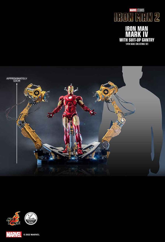 Figurine Hot Toys QS021 - Marvel Comics - Iron Man 2 - Iron Man Mark IV With Suit Up Gantry Version