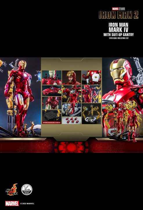 Figurine Hot Toys QS021 - Marvel Comics - Iron Man 2 - Iron Man Mark IV With Suit Up Gantry Version