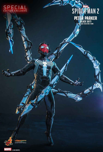 Figurine Hot Toys VGM56B - Marvel's Spider Man 2 - Peter Parker Black Suit Deluxe Version