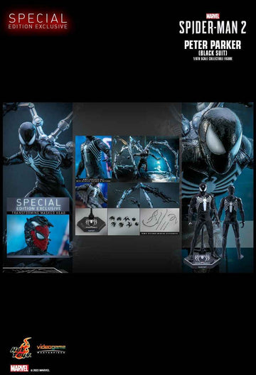 Figurine Hot Toys VGM56B - Marvel's Spider Man 2 - Peter Parker Black Suit Deluxe Version
