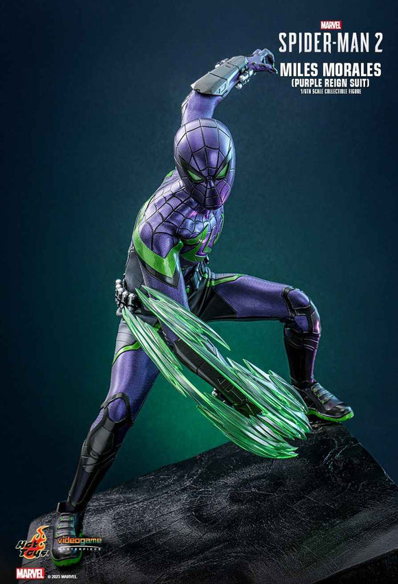 Figurine Hot Toys VGM68 - Marvel's Spider Man 2 - Miles Morales Purple Reign Suit