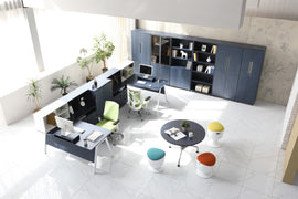 Tabouret d'équilibre ergonomique Up Up Seul Noir, tissu bleu D47