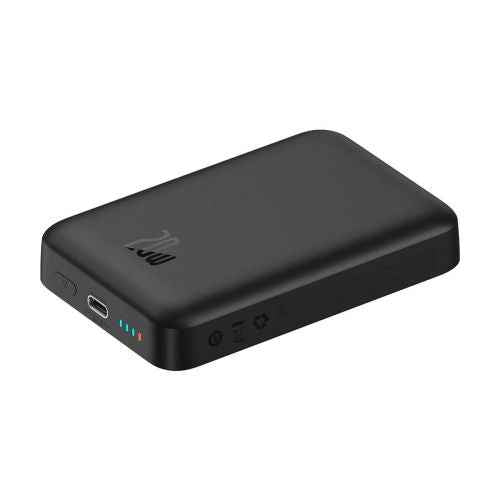 Baseus Power Bank Magnetic Mini Wireless Fast charging (With Xiaobai Type-C to Type-C 60W(20V/3A) 0.5m) MagSafe 15W / PD 20W, 10000 mAh, Black (PPCX070001)