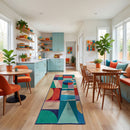 Tapis de salon et couloir tissé plat en laine HODGE-4