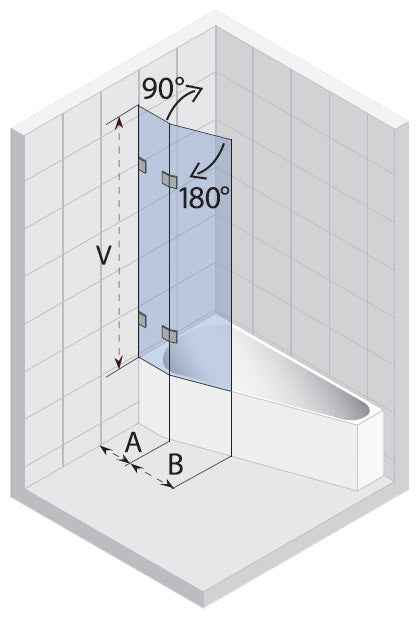 Paroi de bain RIHO SCANDIC S500 150x80,6 cm pour RIHO DELTA