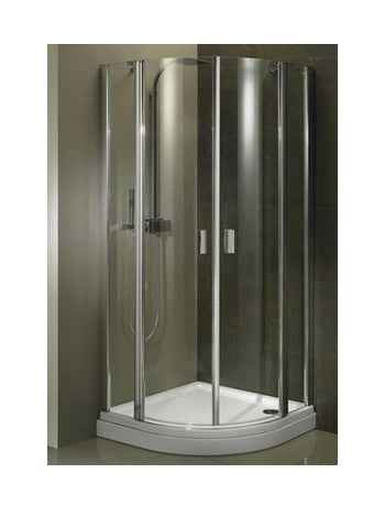 Parois de douche 1/4 de rond universelle riho fjord f308 120x120x200 cm en verre clair - Clicktofournisseur.com