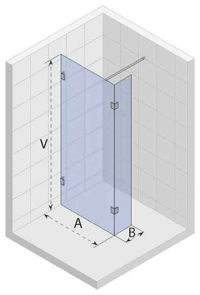 Parois de douche riho walk in douche scandic s402 100x200 cm en verre clair - Clicktofournisseur.com