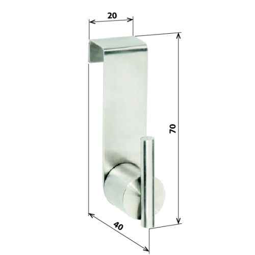 Patère de porte en acier inoxydable mat neo 7x2x4cm - Clicktofournisseur.com