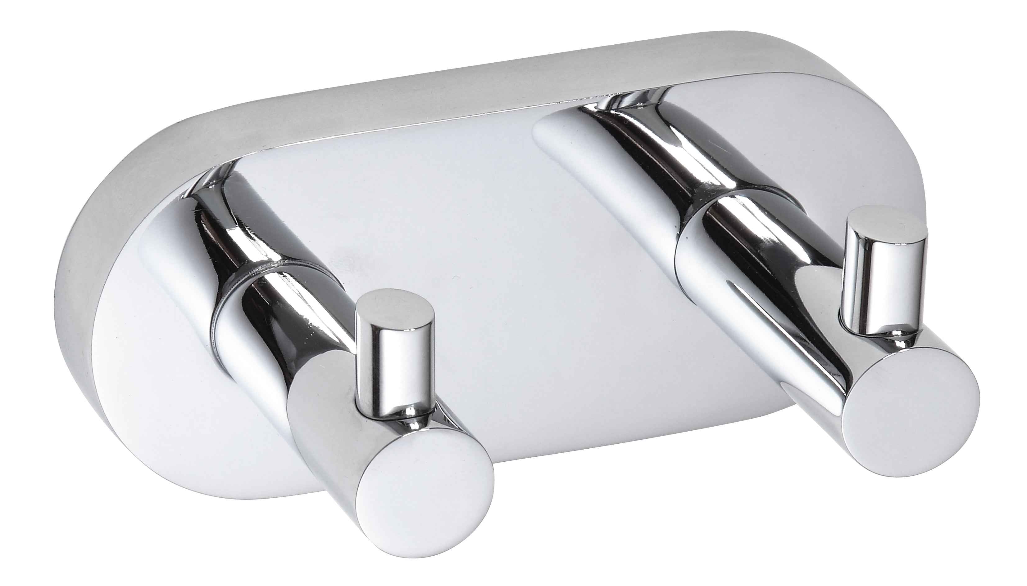 Patère double omega en chrome 12x55x5cm - Clicktofournisseur.com