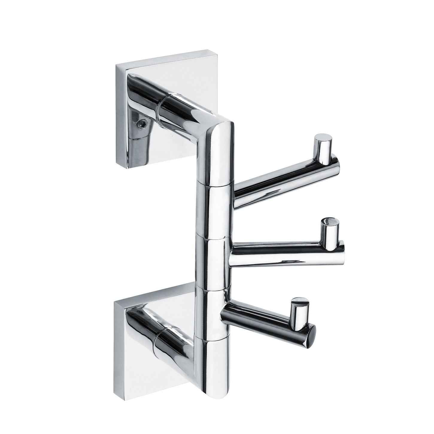 Patère triple murale pivotante beta en chrome 55cmx 19cm x11cm - Clicktofournisseur.com