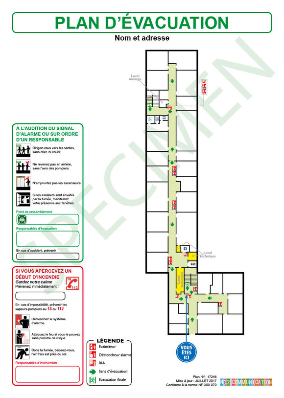 Plan d'évacuation a3 - Clicktofournisseur.com