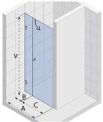 Porte de douche en niche droite universelle RIHO SCANDIC LIFT MISTRAL M102 120x200 cm en verre clair
