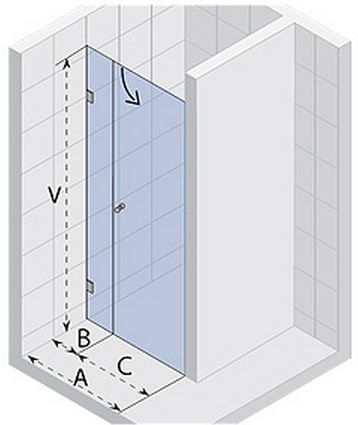 Porte de douche en niche gauche universelle RIHO SCANDIC LIFT MISTRAL M102 160x200 cm en verre clair clicktofournisseur.com