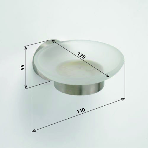 Porte-savon NEO en verre et en acier 12,5x5,5x11cm clicktofournisseur.com