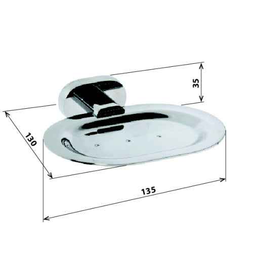 Porte-savon OVAL 13x13,5x3,5 cm clicktofournisseur.com