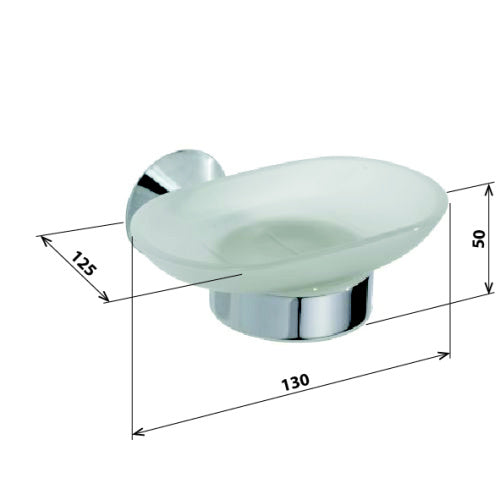 Porte-savon en verre OVAL 12,5x13x5 cm clicktofournisseur.com