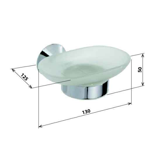 Porte-savon en verre oval 125x13x5 cm - Clicktofournisseur.com