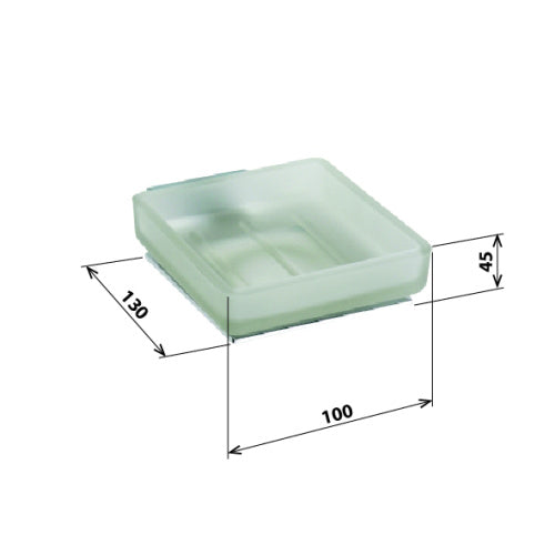 Porte-savon en verre PLAZA 13x10x4,5 cm clicktofournisseur.com