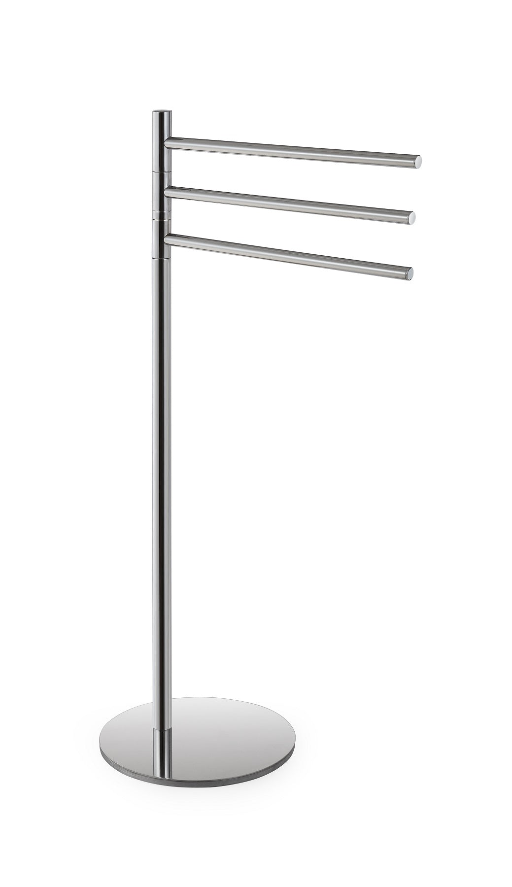 Porte serviette triple pivotant à poser sur pied omega en chrome 37x85x25 cm - Clicktofournisseur.com
