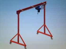 Portique léger à poussée manuelle 3x3m palan électrique 500kg - Clicktofournisseur.com