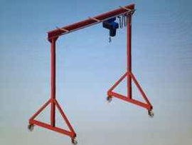 Portique léger à poussée manuelle 3x3m palan électrique 500kg - Clicktofournisseur.com