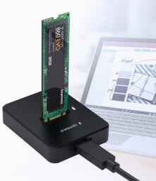 Dokstacija Gembird Desktop USB Type-C M.2 SATA & NVME SSD Drive Docking Station