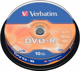 Matricas DVD-R AZO Verbatim 4.7GB 16x 10 Pack Spindle
