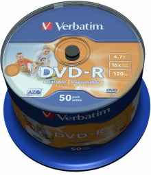 DVD-R 16x 4.7GB 50P CB PRINTABLE 43533
