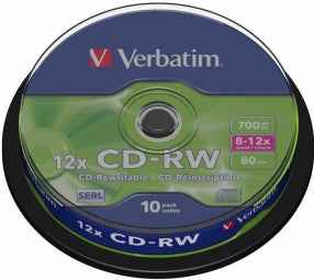 CD-RW Matricas SERL Verbatim 700 Mo 12x, lot de 10