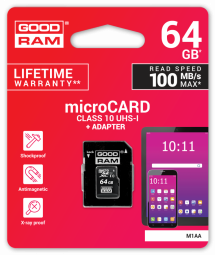 Goodram M1AA-0640R12 memory card 64 GB MicroSDXC Class 10 UHS-I