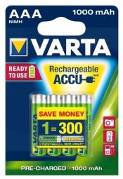 VARTA HR03 AAA Recharge Accu Power 1000 mAh 05703 Rechargeable batteries 4 pc(s) Green, Yellow