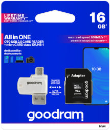 Goodram M1A4-0160R12 memory card 16 GB MicroSDHC Class 10 UHS-I