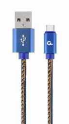 Cablexpert Premium jeans (denim) Type-C USB cable with metal connectors, 2 m, blue