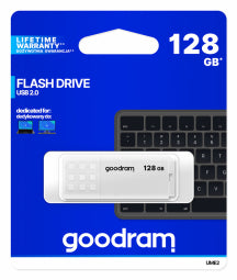 Clé usb goodram ume2 128 go usb type-a 2.0 blanc