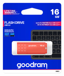 Clé usb goodram ume3-0160o0r1 16 go usb type-a 3.2 gen 1 3.1 gen 1 orange