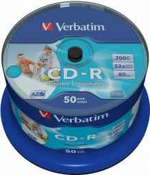 CD-R Matricas AZO Verbatim 700 Mo 1x-52x large imprimable sans identification, paquet de 50